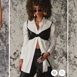 Milania Black Leather Tank Top